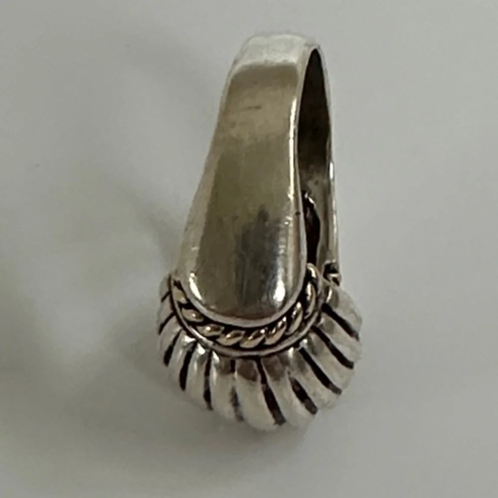 925 silver 14k yellow gold Elegant Silver Ring - Picture 8 of 13